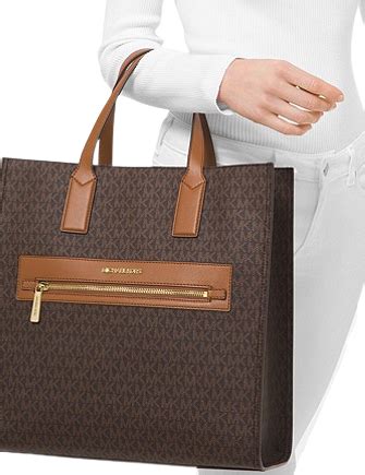 michael kors kenly large tote bag|Michael Kors signature tote strap.